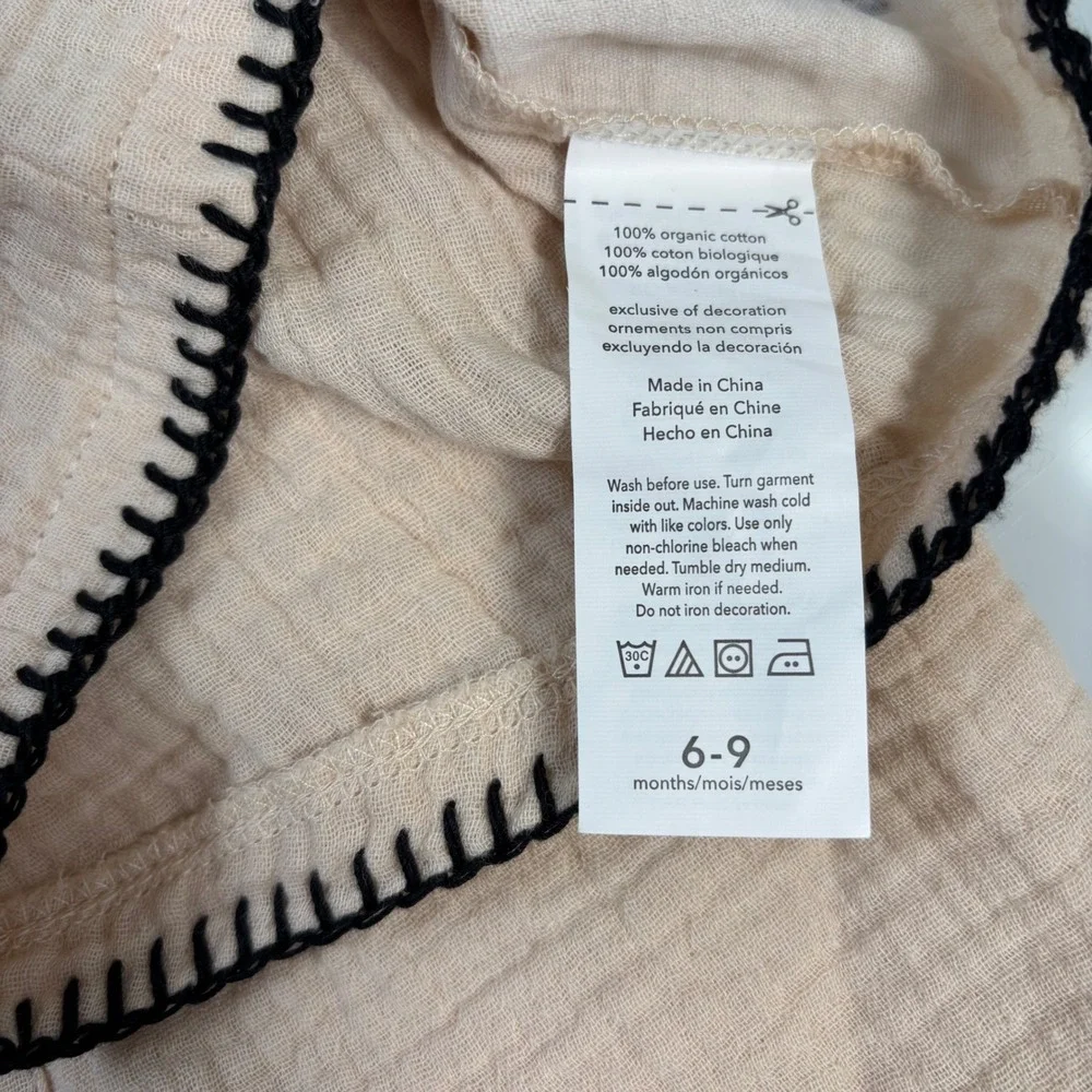 Rabbit + Bear Kids 6-9M Beige Short Set NEW Organic Cotton Gauze Surf Van Beach